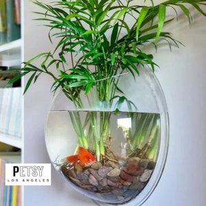 Acrylic Wall Goldfish Bowl Round Glass Plant Pots Vintage Decor