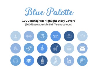 1000 Blue Instagram Story Covers