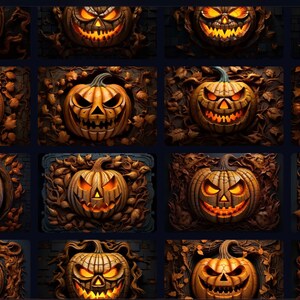sofortiger .PNG download 3d spooky Jack o Lantern Sublimation 20 oz Skinny Tumbler Wrap