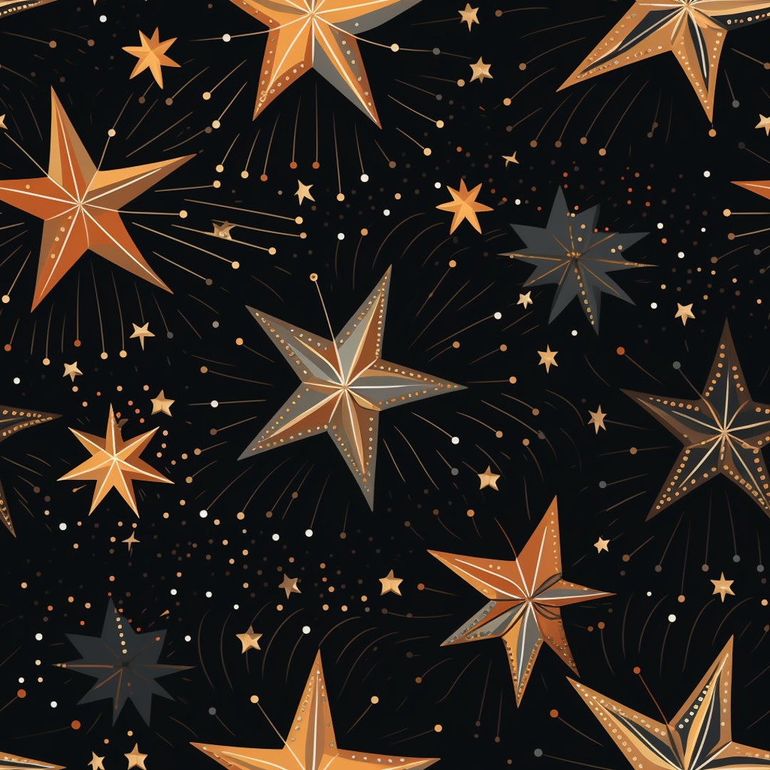 Boho Night Sky Stars Clouds PNG Digital Download Seamless Pattern - Etsy