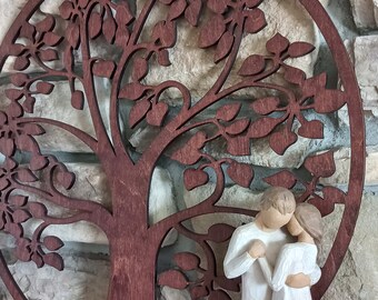 Large Celtic Tree Of Life Wall Decor, Wooden Rustic Country Style Wedding Gift For Newlyweds, Engagement or Anniversary