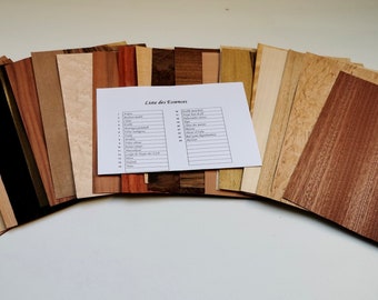 Feuilles de placage de bois koto noir teint, 56x21cm, 2 feuilles, grade A  DN1KTB2X2 / feuille de placage de bois / échantillon de placage de bois /  placage de marqueterie -  France