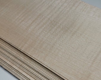 30 Feuilles Erable ondé placages bois naturel. Artisanal