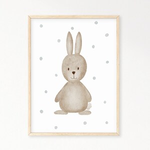 Póster conejito A4 y A3 habitación infantil - cartel infantil niña niño, bebé, cuadros habitación bebé, cartel de animales, decoración de pared, murales, regalo