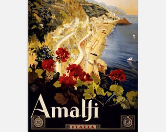 Amalfi | Italy Travel Poster | Vintage Italian Travel Print