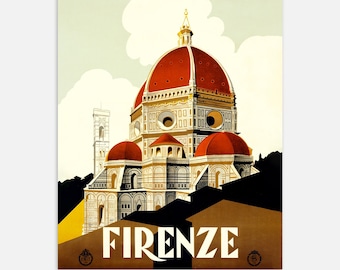 Florence | Italy Travel Poster | Vintage Italian Travel Print | Firenze