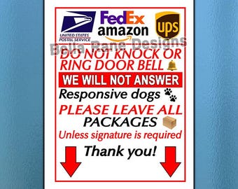 Leave Packages Delivery Sign for USPS, FedEx, UPS (Digital Download)