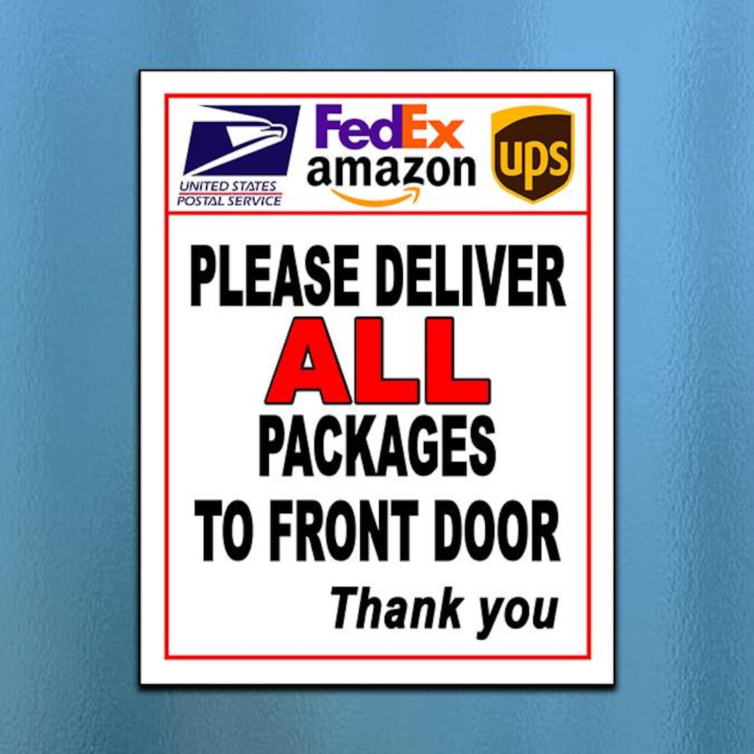 Delivery Instructions Sign, Front Door, Print-it-yourself (digital ...