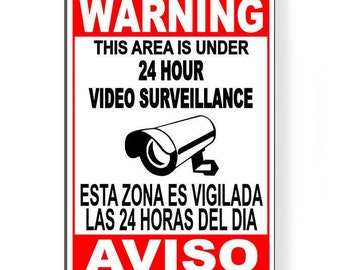 24/7 Audio Video Surveillance Warning Sign - Metal - 3 Size Options - S049 Model - View #11