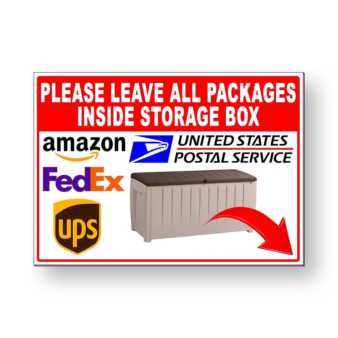 Leave All Packages Inside Storage Box Sign/ Magnetic Metal Sign / Decal ...