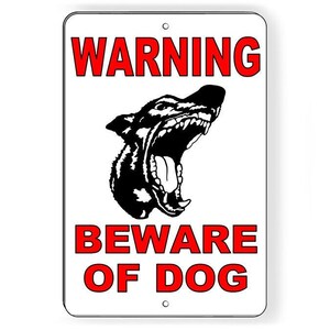 Warning Beware of Dog Sign / Decal Attack Beware Security