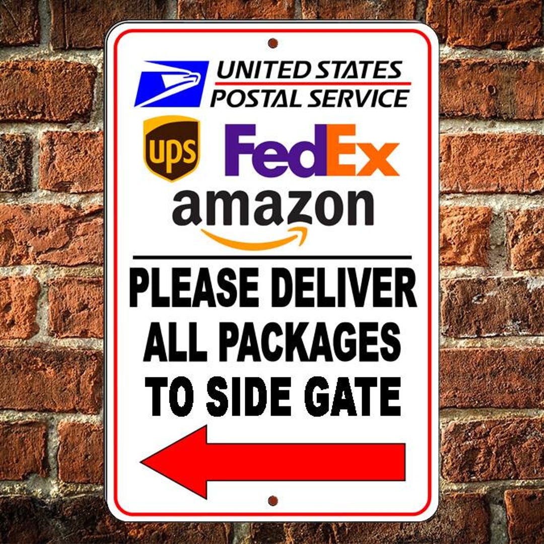 Deliveries to Side Gate Arrow Left / Sign / Decal Deliver - Etsy