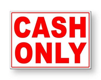 ☆Cashonly☆ Cash Only Sign / Decal / MS075 / Magnetic Sign - Etsy