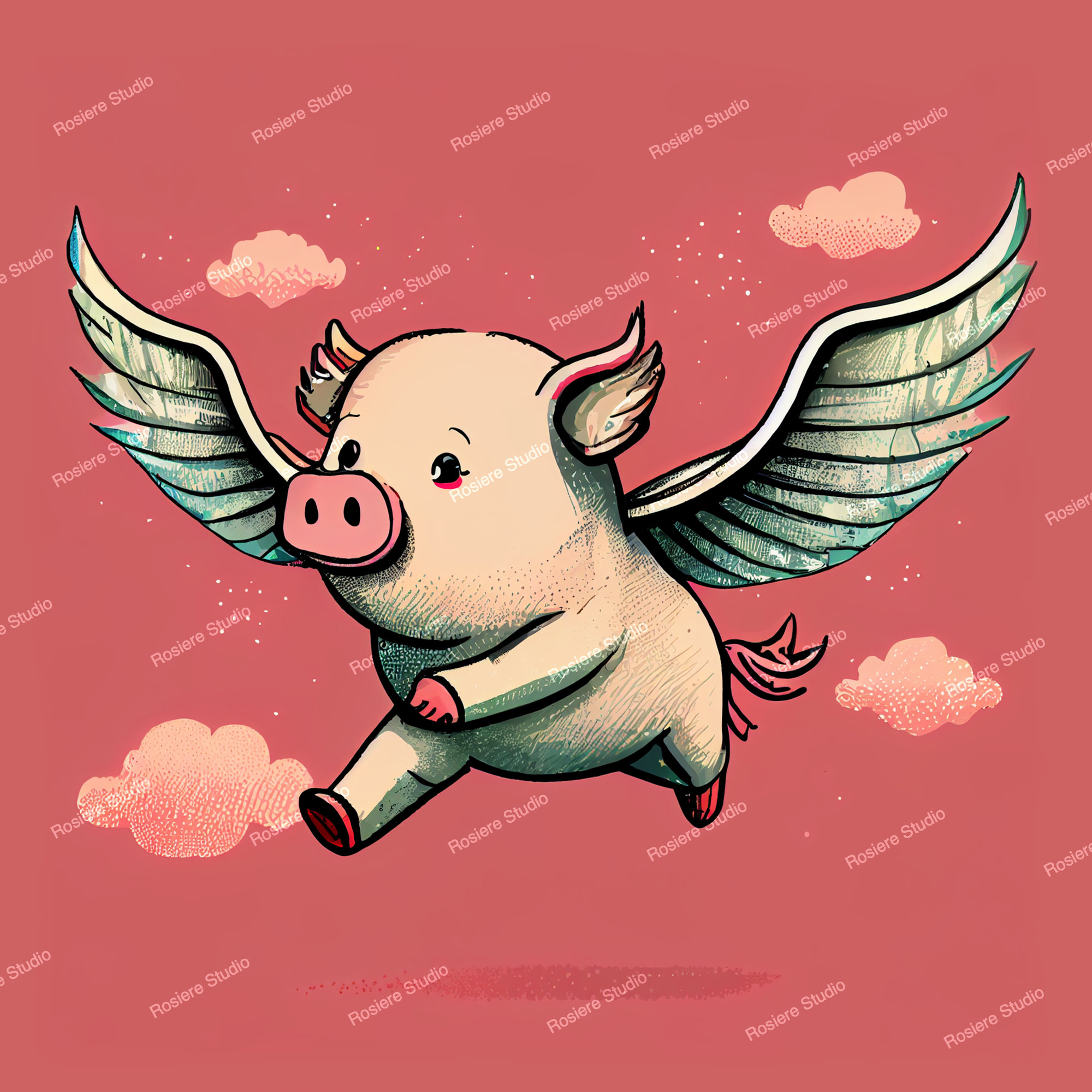 Flying Pig Clipart