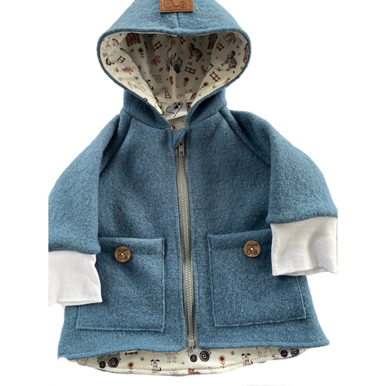 Walkjacke für Kinder, Jacke aus Wollwalk für den Frühling, Wollwalkjacke mit Innenstoff, Kinderjacke Walkmantel, Übergangsjacke Bild 4