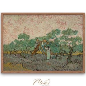 Van Gogh Olive Grove Print: Women Picking Olives, Vintage Landscape (Instant Download)