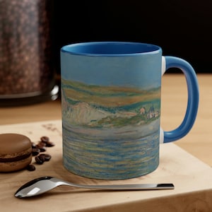 Low Tide at Pourville, Claude Monet Ceramic Coffee Mug | Unique Decorative Painting Mug | Famous Painting Gift for Coffee Lover or Art Lover