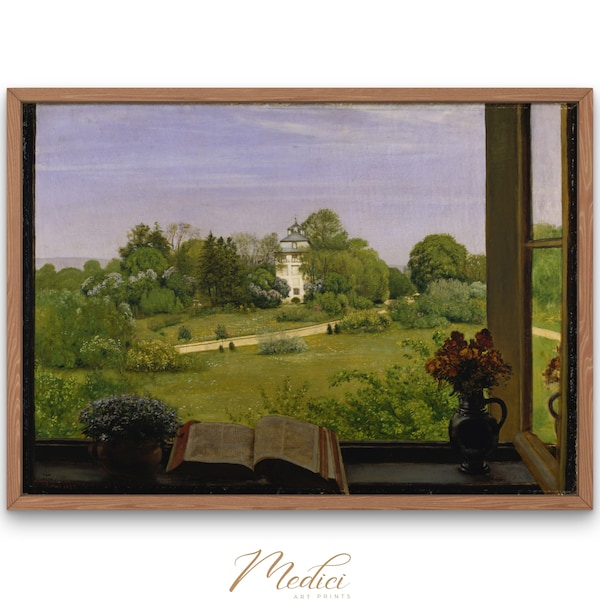 View of Holzhausenpark, Hans Thoma, 1883 | Printable Vintage Wall Art | Landscape Painting | Famous Paintings | Instant Download