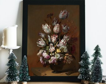 【ヴェロヴァ 小さな花】 絵画ヨーロッパ 花の静物画、ハンス・ボロンギエ、1639年｜印刷可能な