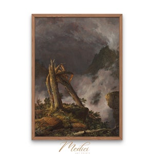 Storm in the Mountains, Frederic Edwin Church, 1847 | Printable Vintage Wall Art | Famous Paintings | Instant Download