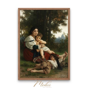 Rest, William Adolphe Bouguereau, 1879 | Printable Vintage Wall Art | Famous Paintings | Instant Download