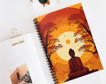 Sitting Buddha Notebook: Spiritual Art Journal with Pocket