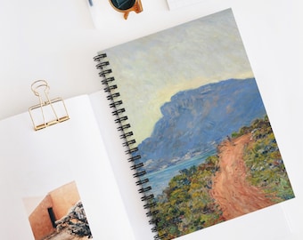 Monet &quot;La Corniche near Monaco&quot; Spiral Notebook: Ruled Line Paper