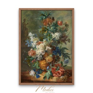 Still Life with Flowers, Jan van Huysum, 1723 | Printable Vintage Wall Art | Instant Download