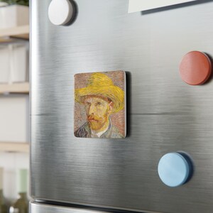 Van Gogh Porcelain Magnet: Self-Portrait with Straw Hat