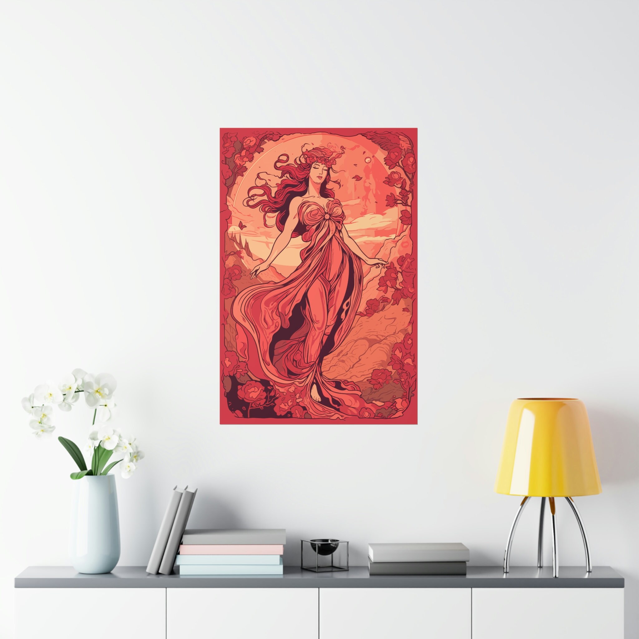 Goddess Freya Print Norse Mythology Matte Poster Viking Art Etsy