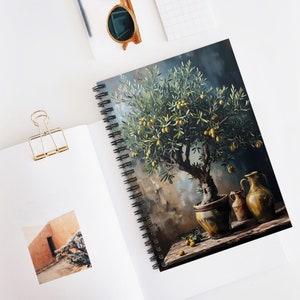 Olive Tree Painting Spiral Notebook: Botanical Gardener&#39;s Journal