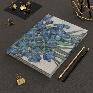 Irises, Vincent Van Gogh Journal | Famous Art Journal | Hardcover Floral Journal Lined | Flowers Journal Lined Notebook | Gift for Writer