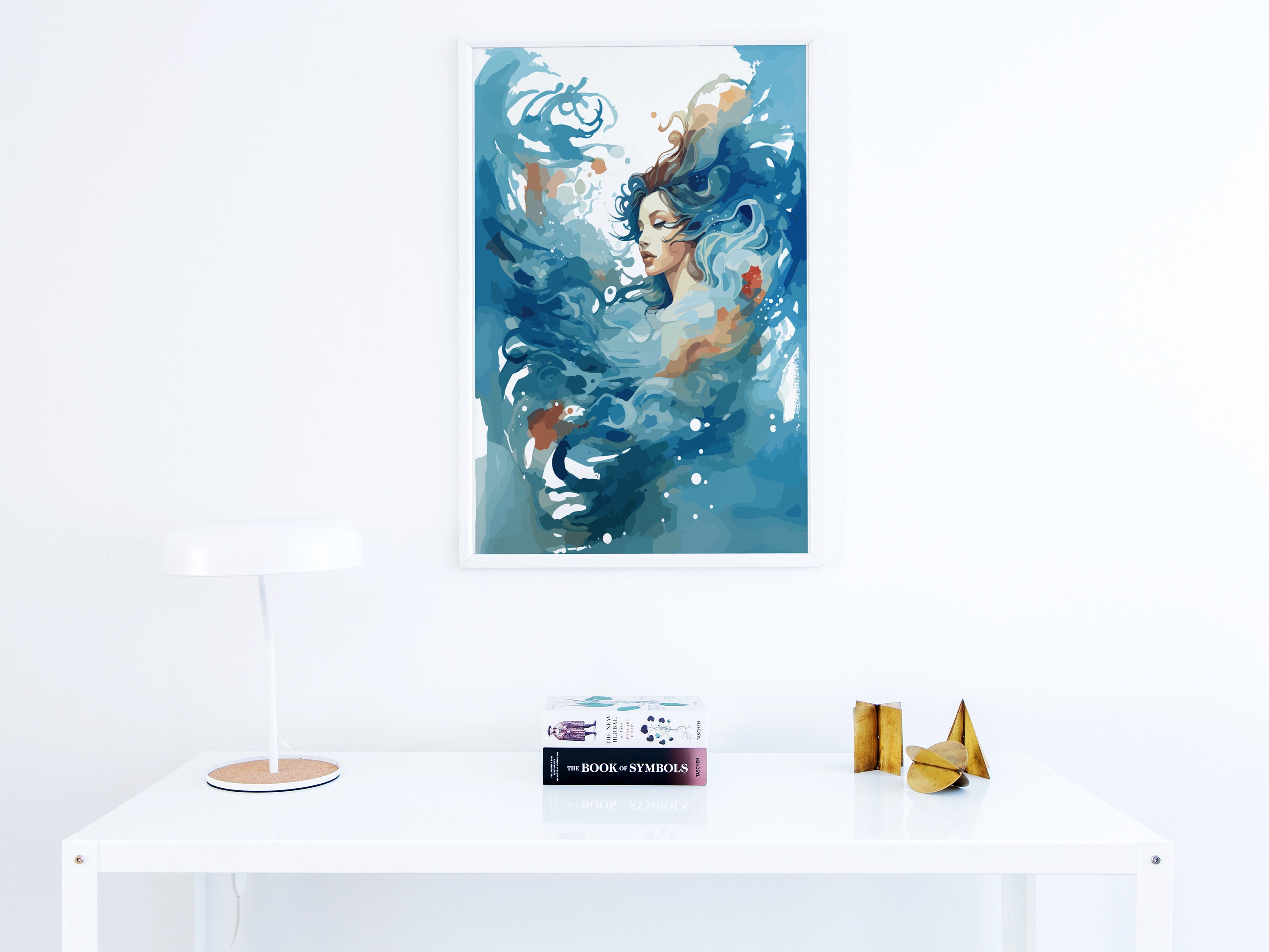 Meerjungfrau-Aquarell-Kunstdruck Auf Holzschild – Dekoration Für Kinderzimmer, Mädchenzimmer, Wohnung