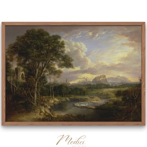 Edinburgh Cityscape Vintage Art Print by Nasmyth (Digital Download)