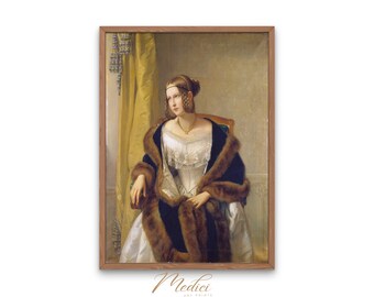 Portrait of the Baroness of Bernus, Philipp Veit 1838 | Printable Vintage Wall Art | Portrait Painting | Famous Paintings | Instant Download