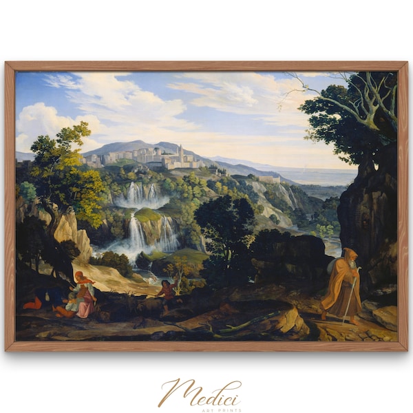 The Waterfalls of Tivoli, Carl Philipp Fohr, 1817 | Printable Vintage Wall Art | Landscape Painting | Famous Paintings | Instant Download