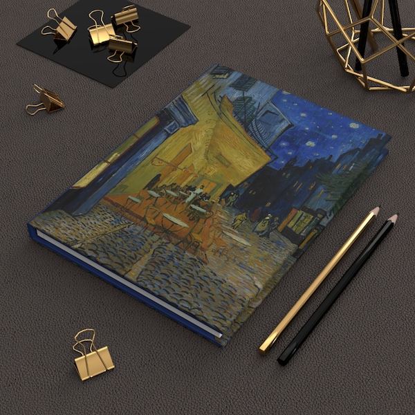 Vincent Van Gogh Journal, Café Terrace at Night Hardcover Lined Notebook, Famous Painting Journal, Van Gogh Gift Idea, Cafe at Arles France