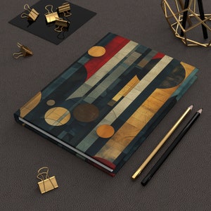 Art Deco Hardcover Journal: Abstract Geometric Lined Notebook