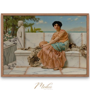 Reverie, John William Godward, 1904 | Printable Vintage Wall Art | Famous Paintings | Instant Download