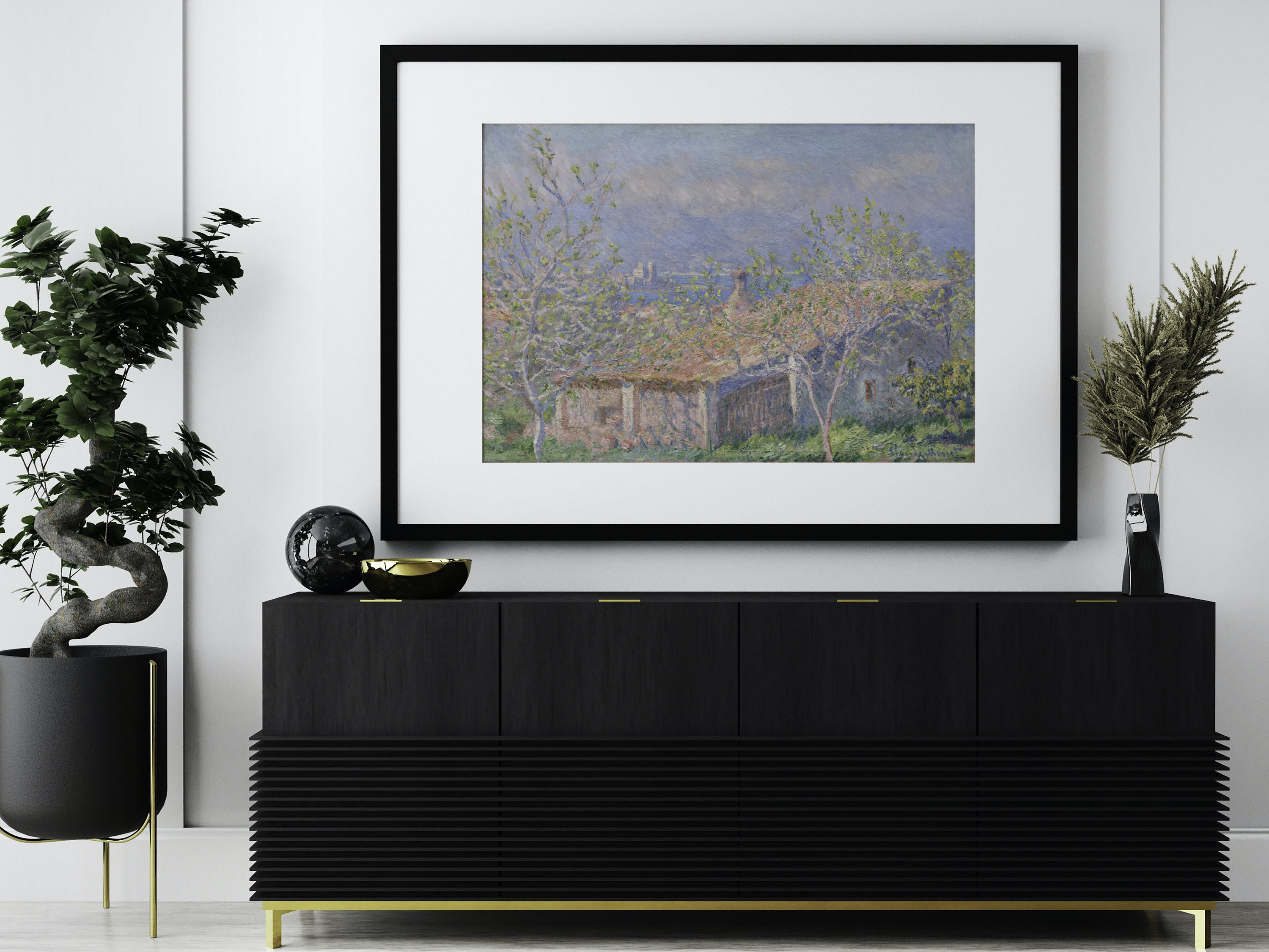 モネの「アンティーブの庭師の家」 - ヴィンテージアートプリント