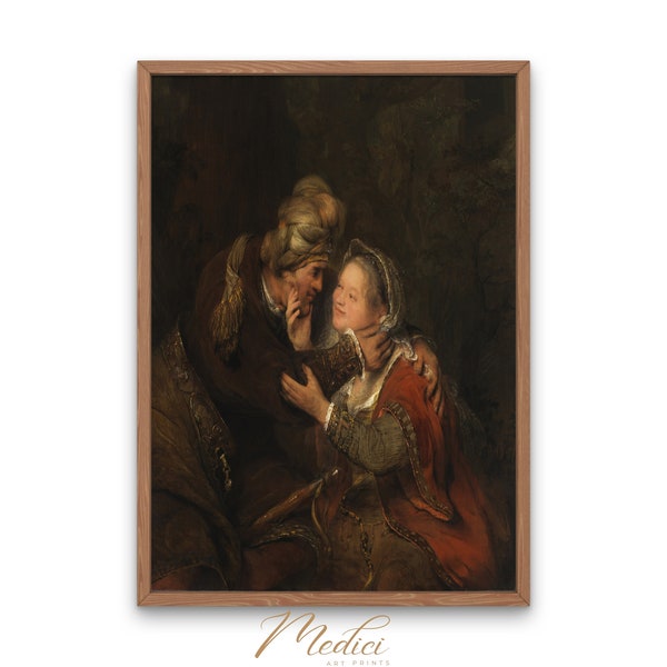 Judah and Tamar, Arent de Gelder, 1680 – 1685 | Printable Vintage Wall Art | Lovers Painting | Famous Paintings | Instant Download