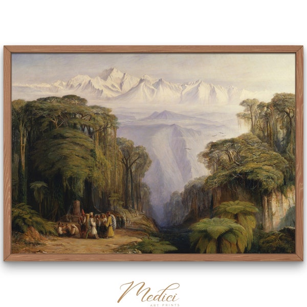 Kangchenjunga from Darjeeling, Edward Lear, 1879 | Printable Vintage Wall Art | India Landscape | Famous Paintings | Instant Download