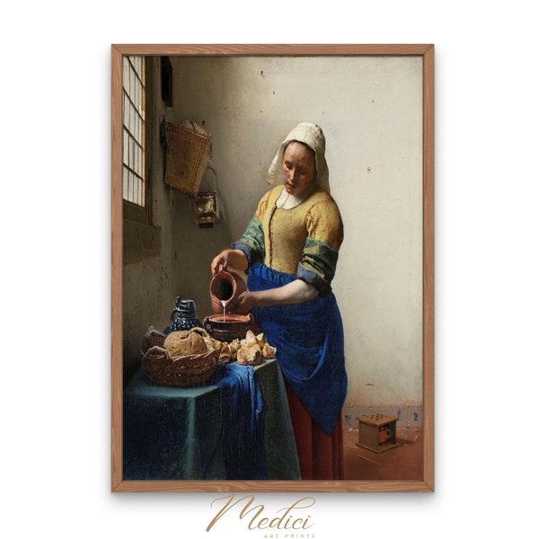 The Milkmaid, Johannes Vermeer, 1660 | Printable Vintage Wall Art | Instant Download