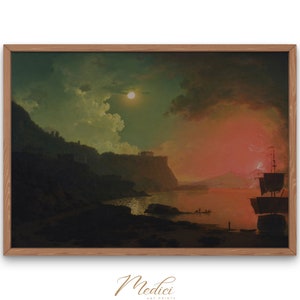 Eruption of Vesuvius, Naples, Joseph Wright, 1788 | Printable Vintage Wall Art | Volcano Mountain | Famous Paintings | Instant Download