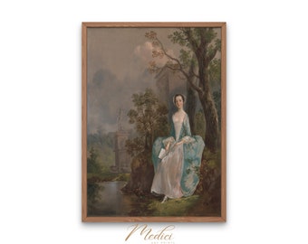 Portrait of a Woman, Thomas Gainsborough, 1750 | Printable Vintage Wall Art | Woman Portrait | Famous Paintings | Instant Download