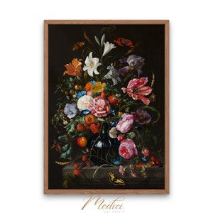 Blumenvase, Jan Davidsz de Heem, 1670 | Druckbare Vintage Kunst | Berühmte Gemälde | Sofort Download