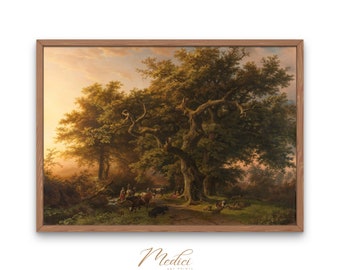 Forest Scene, Barend Cornelis Koekkoek, 1848 | Printable Vintage Wall Art | Famous Paintings | Instant Download