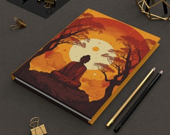Sitting Buddha Journal | Spiritual Meditation Notebook | Hardcover Lined Notebook | Enlightenment Diary | Buddhist Gift | Zen Journal