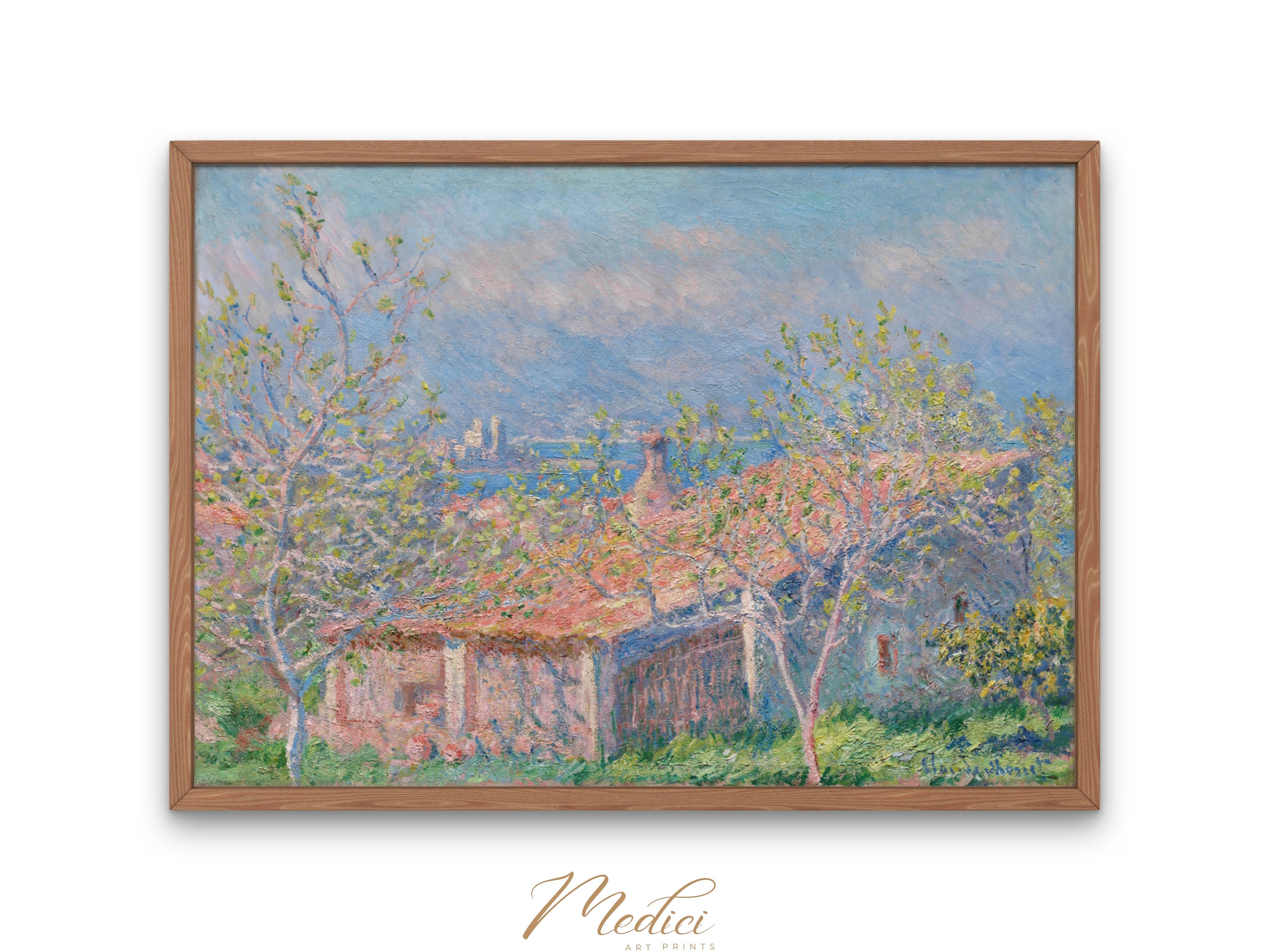 モネの「アンティーブの庭師の家」 - ヴィンテージアートプリント