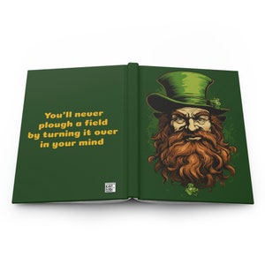 Leprechaun Irish Saying Journal: Green Hardcover Notebook